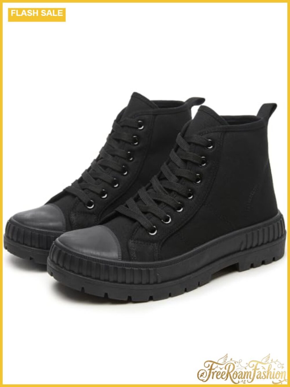 Platform High Top Canvas Sneakers Breathable Non-Slip Lace-Up Casual Sneakers